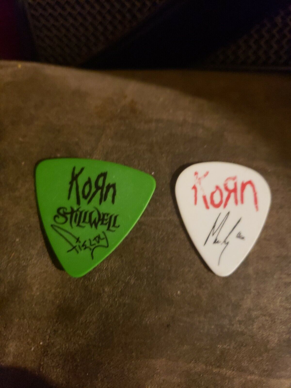 Korn Fieldy Stillwell The Whosoevers Green Tour Issued Guitar Pick+ Munky Pic