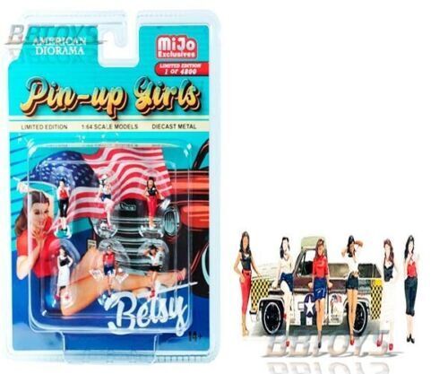 Pin Up Girls 6 Piece Diecast Figurine Set For 1/64 American Diorama 76494