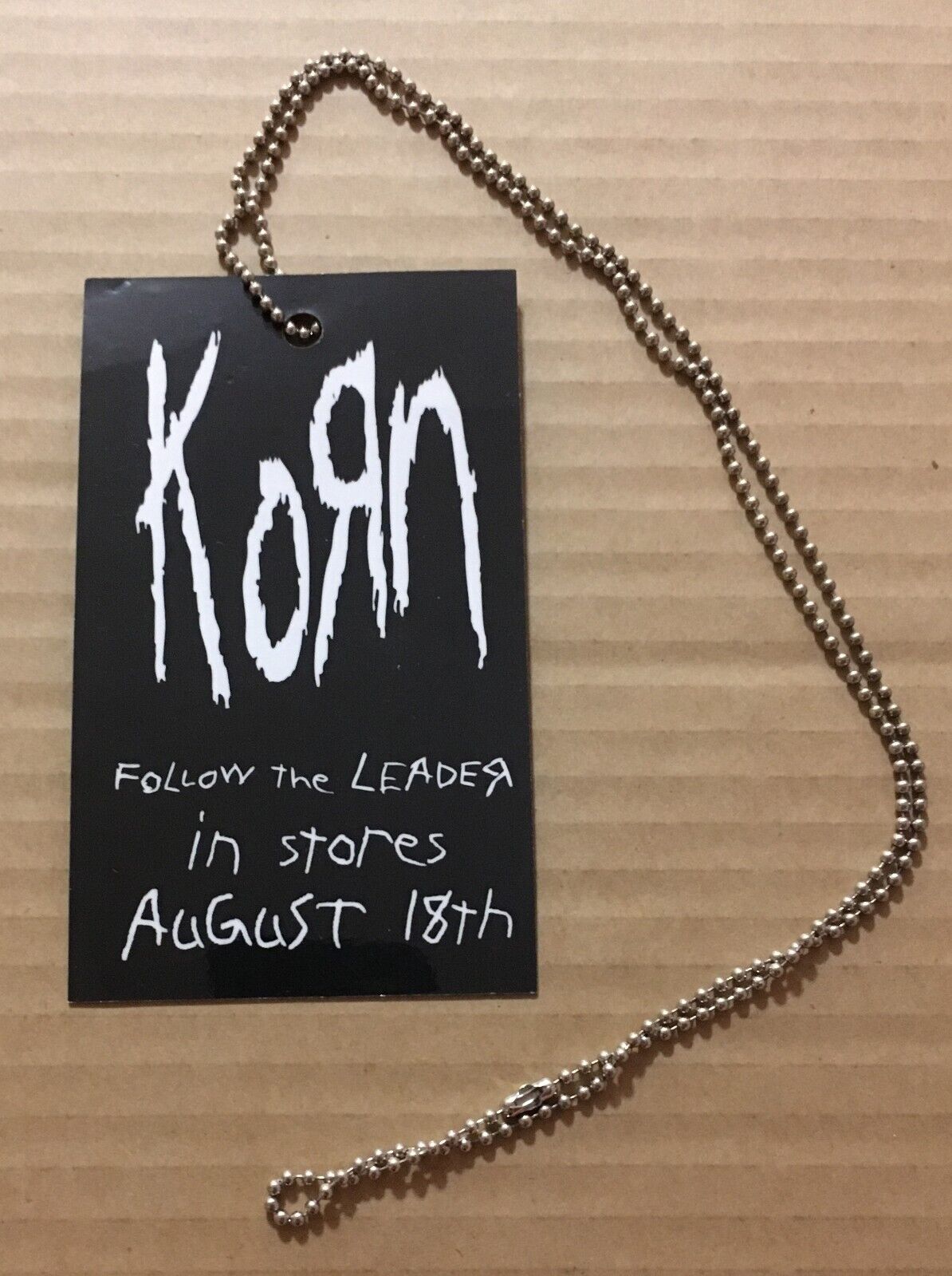 Korn Rare 1998 Vintage Limited Usa Promo Lanyard W/ Date For Follow Cd Mint